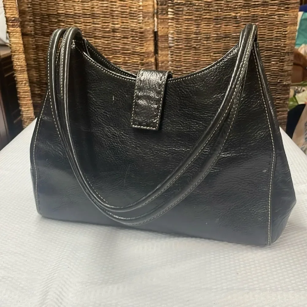 Fossil Black Leather Shoulder Bag - Picture 1 of 14